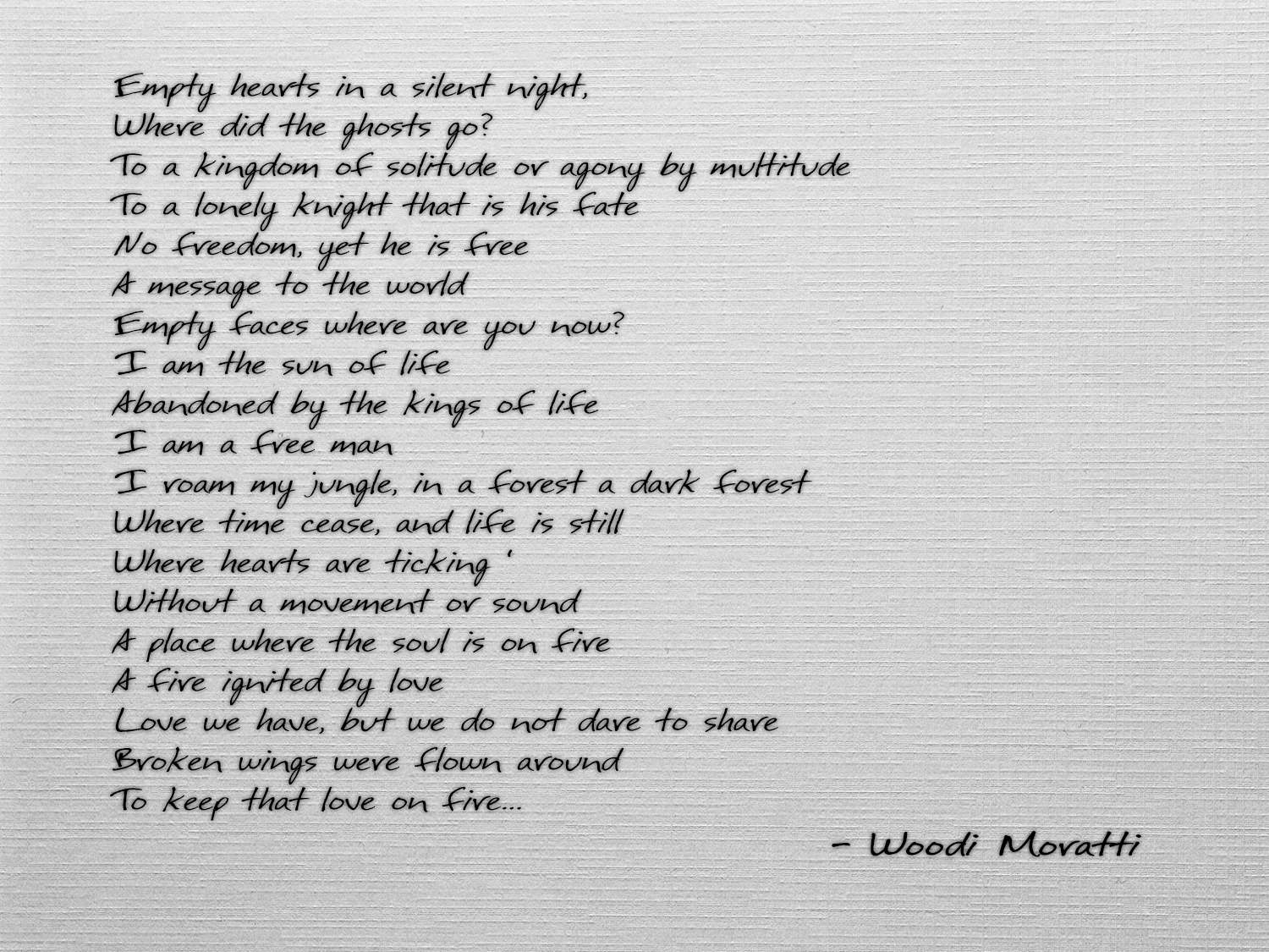 Empty hearts in a silent night