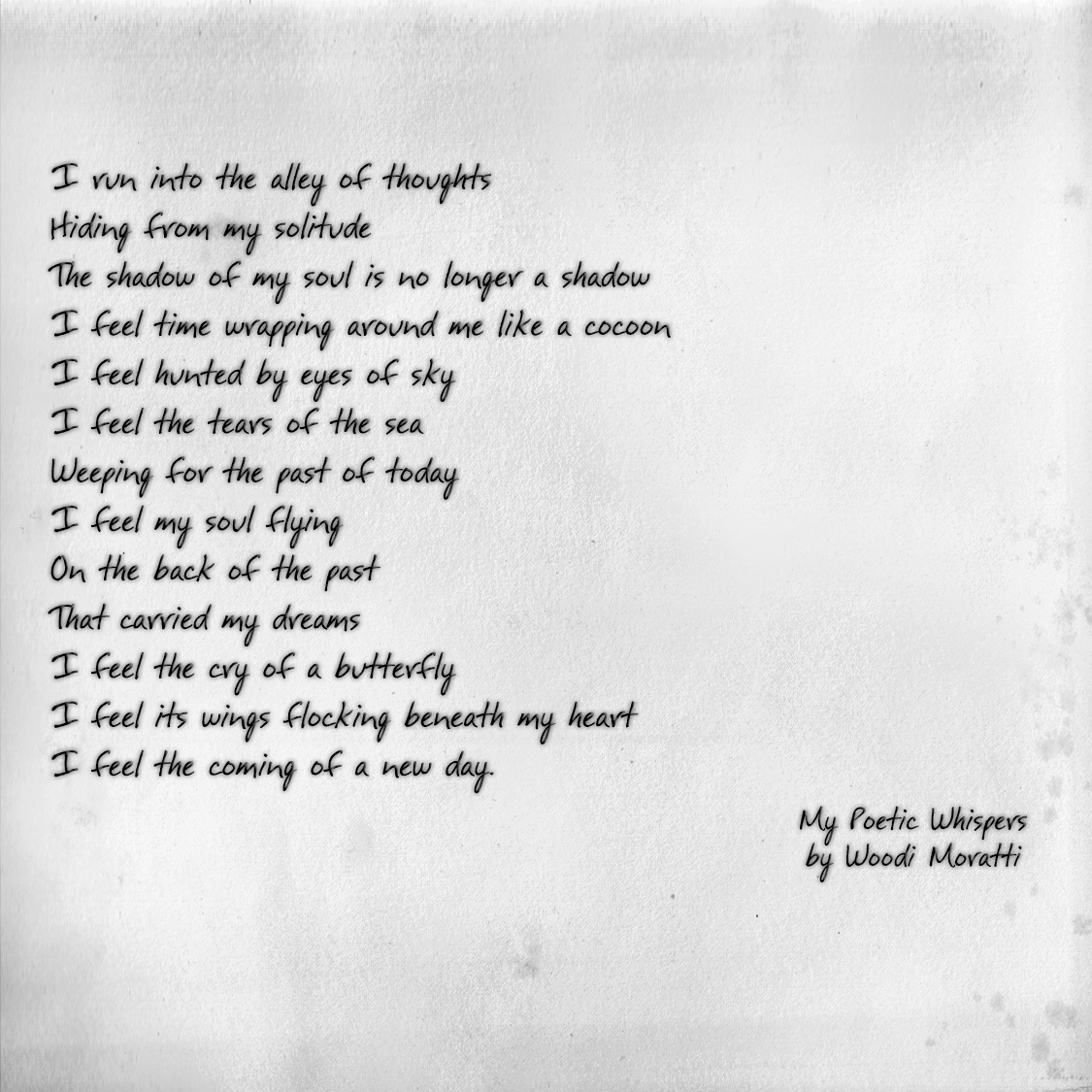 I run into the alley of thoughts